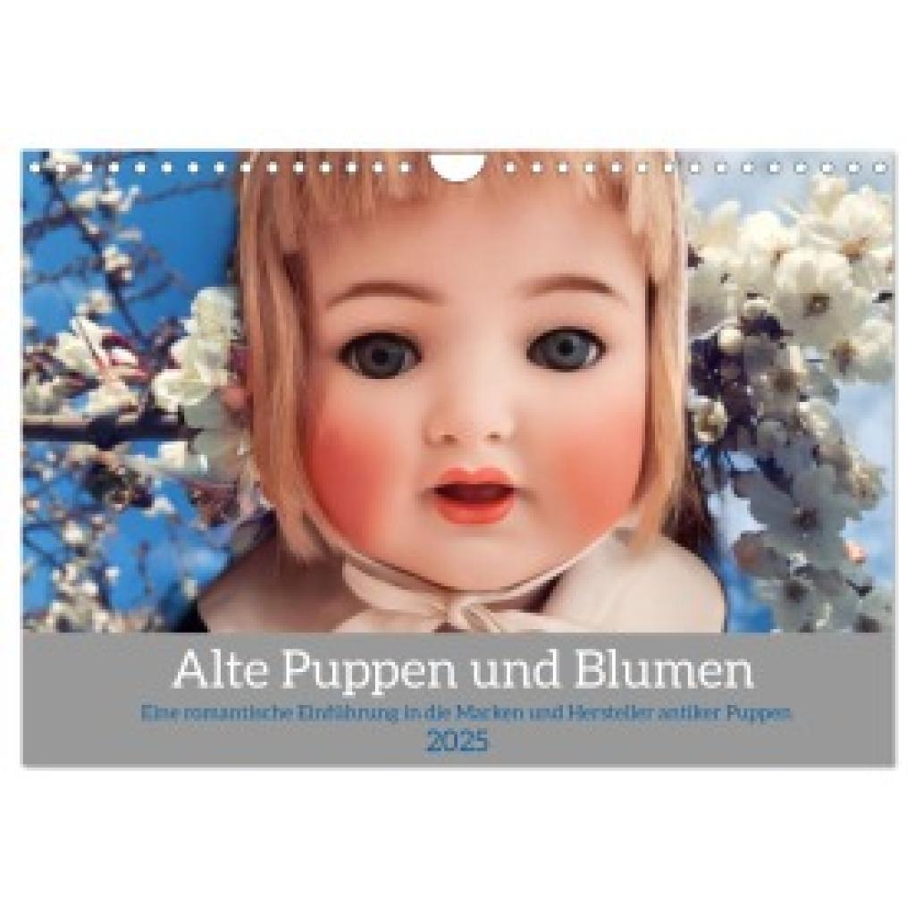 Weibkiwi, Weibkiwi: Alte Puppen und Blumen (Wandkalender 2025 DIN A4 quer), CALVENDO Monatskalender