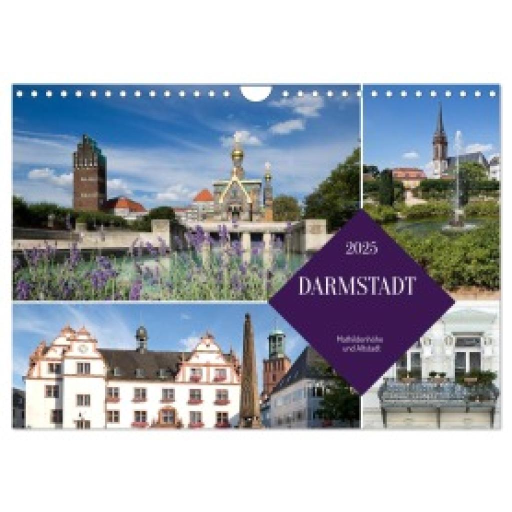 Boettcher, U.: Darmstadt - Mathildenhöhe und Altstadt (Wandkalender 2025 DIN A4 quer), CALVENDO Monatskalender