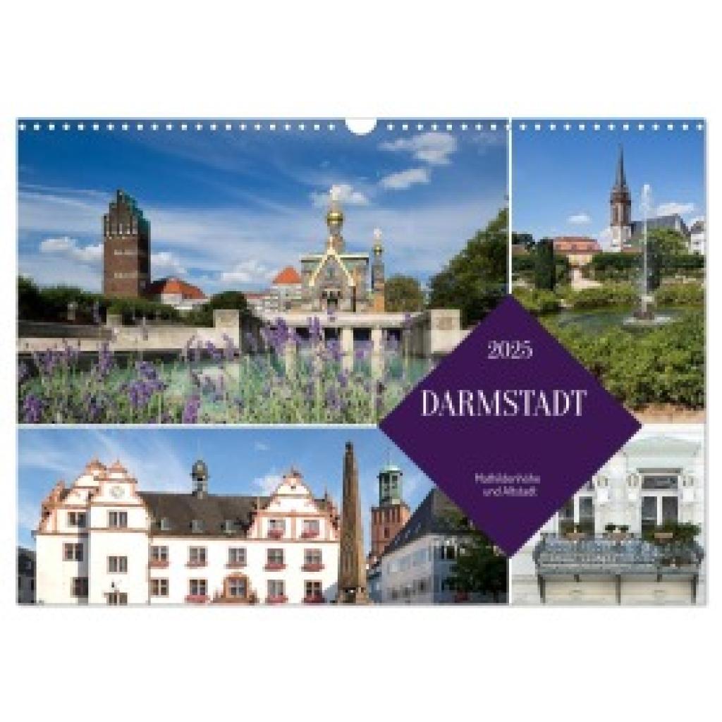 Boettcher, U.: Darmstadt - Mathildenhöhe und Altstadt (Wandkalender 2025 DIN A3 quer), CALVENDO Monatskalender