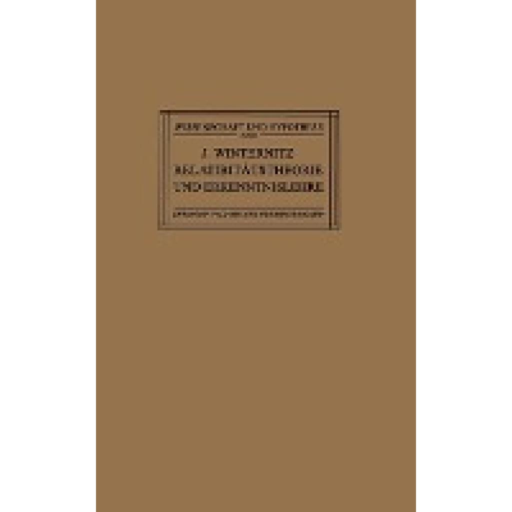 Winternitz, Josef: Relativitätstheorie und Erkenntnislehre