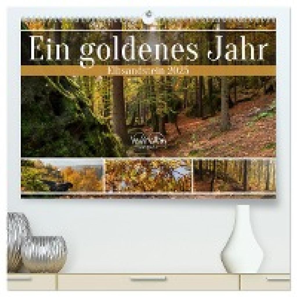 Walther, Kevin: Ein goldenes Jahr - Elbsandstein (hochwertiger Premium Wandkalender 2025 DIN A2 quer), Kunstdruck in Hoc