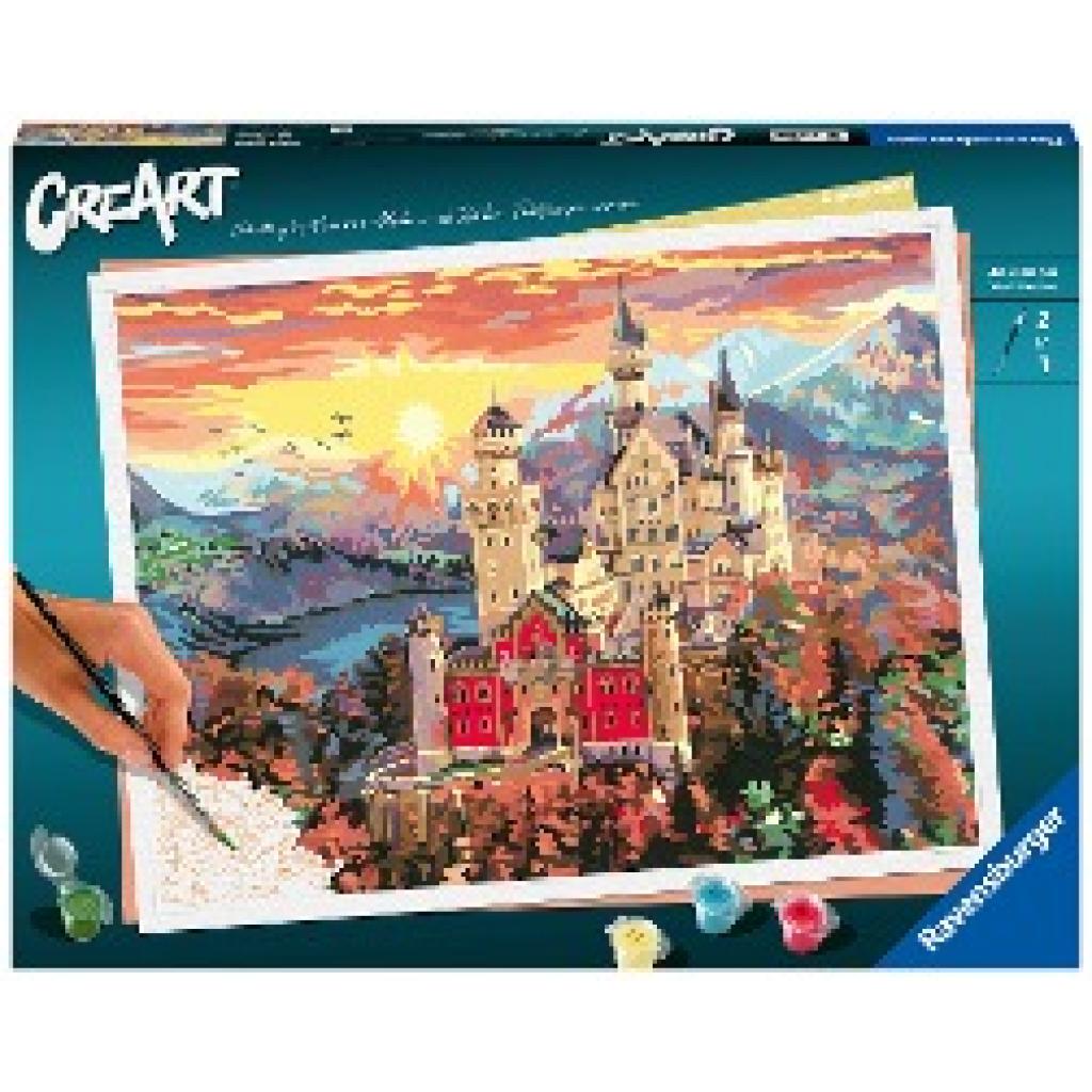 4005556202782 - Malen nach Zahlen RAVENSBURGER Creart - Fairytale Castle Malvorlagen bunt Kinder Basteln Malen Kosmetik Schmuck Made in Europe  FSC schützt Wald weltweit