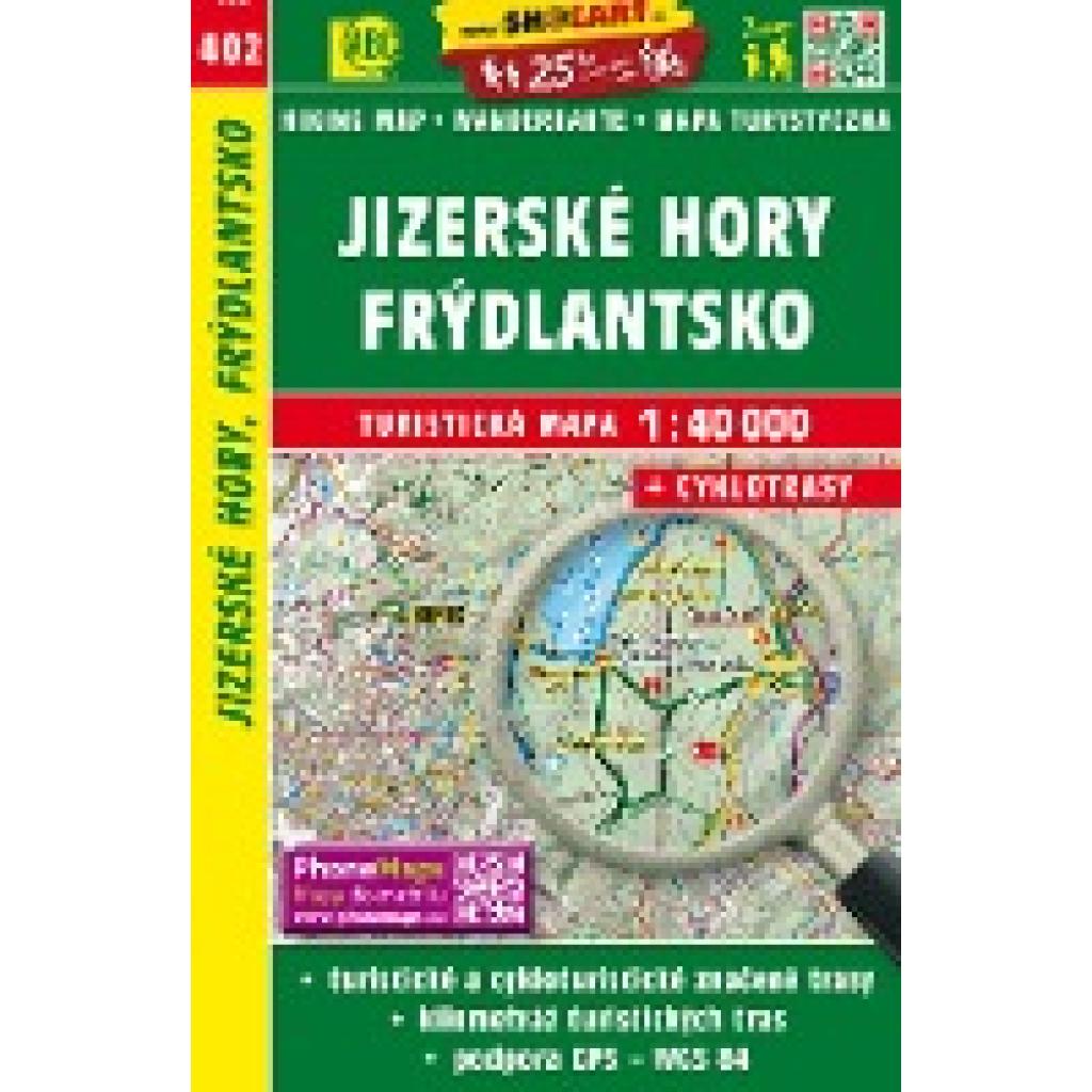 Wanderkarte Tschechien Jizerske hory, Frydlantsko 1 : 40 00