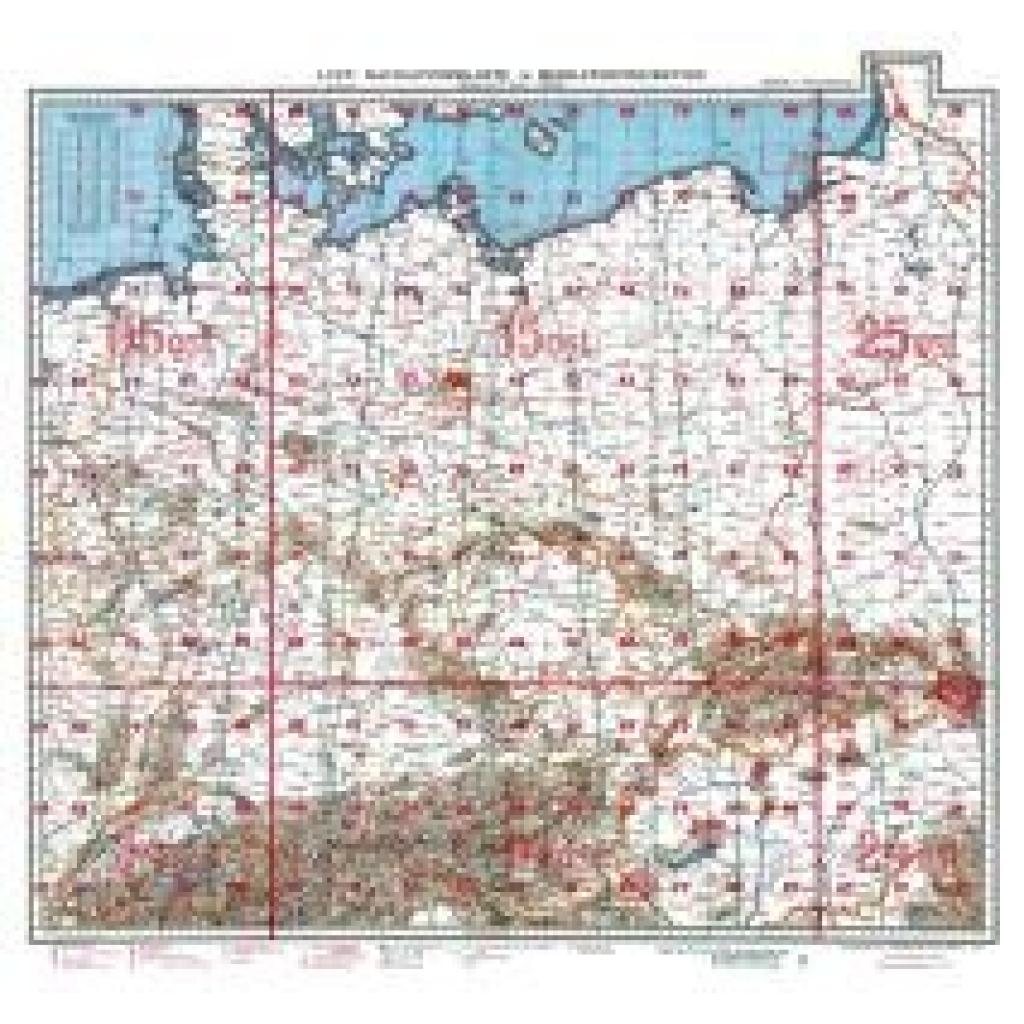 LUFT-NAVIGATIONSKARTE Deutschland mit Bodenorganisation der Luftwaffe 1943 (Plano)