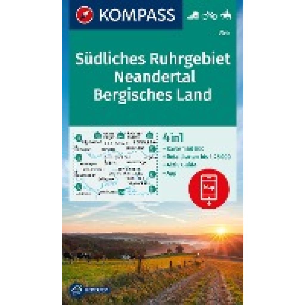 KOMPASS Wanderkarte 756 Südliches Ruhrgebiet, Neandertal, Bergisches Land 1:50.000