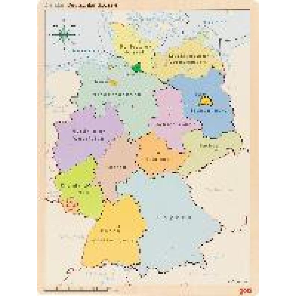 4013594574174 - Wooden Layer Puzzle Germany 98pcs Holz 4013594574174 - Wooden Layer Puzzle Germany 98pcs Holz