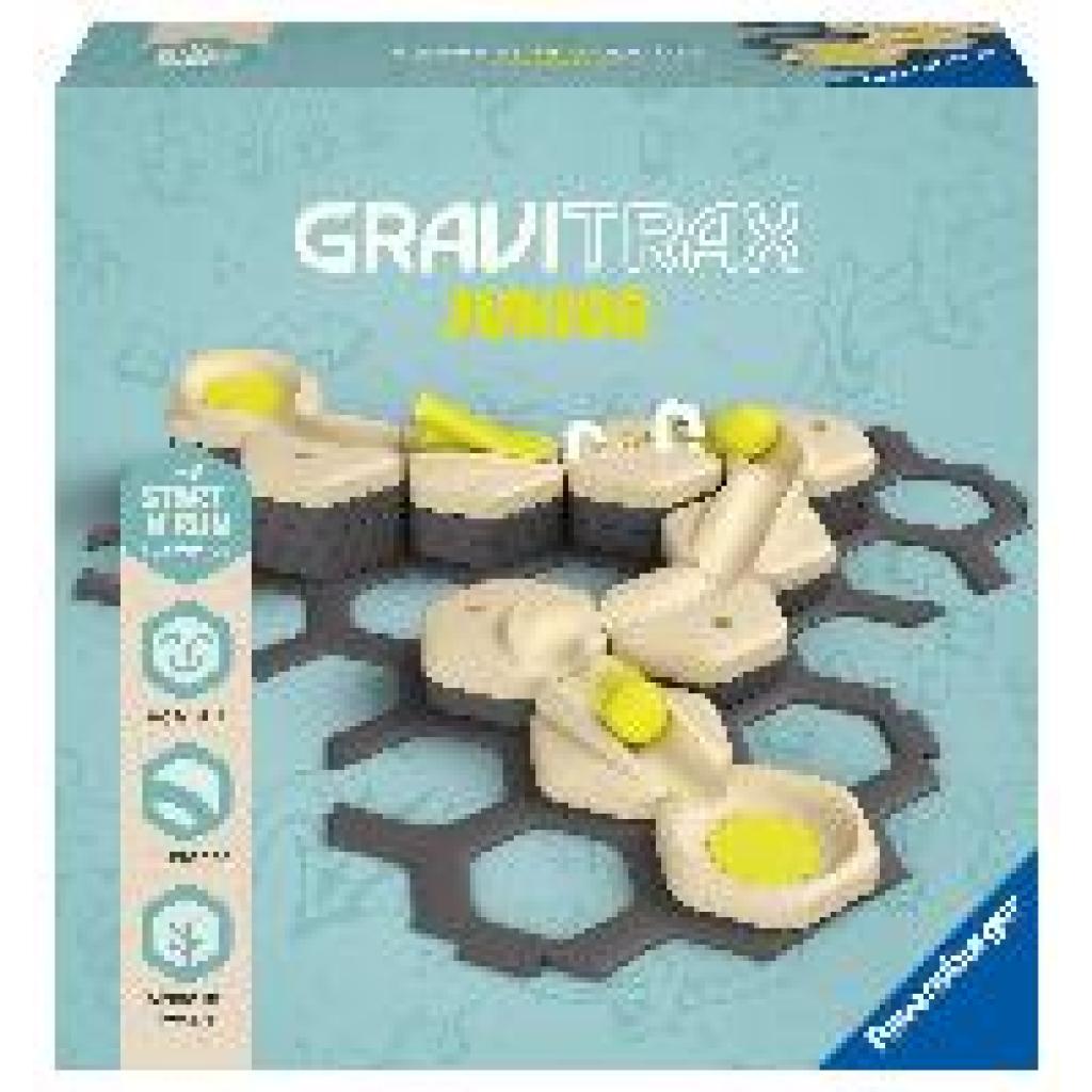 Ravensburger GraviTrax Junior Starter-Set S - Erweiterbare Kugelbahn für Kinder, Murmelbahn überwiegend aus nachwachsend