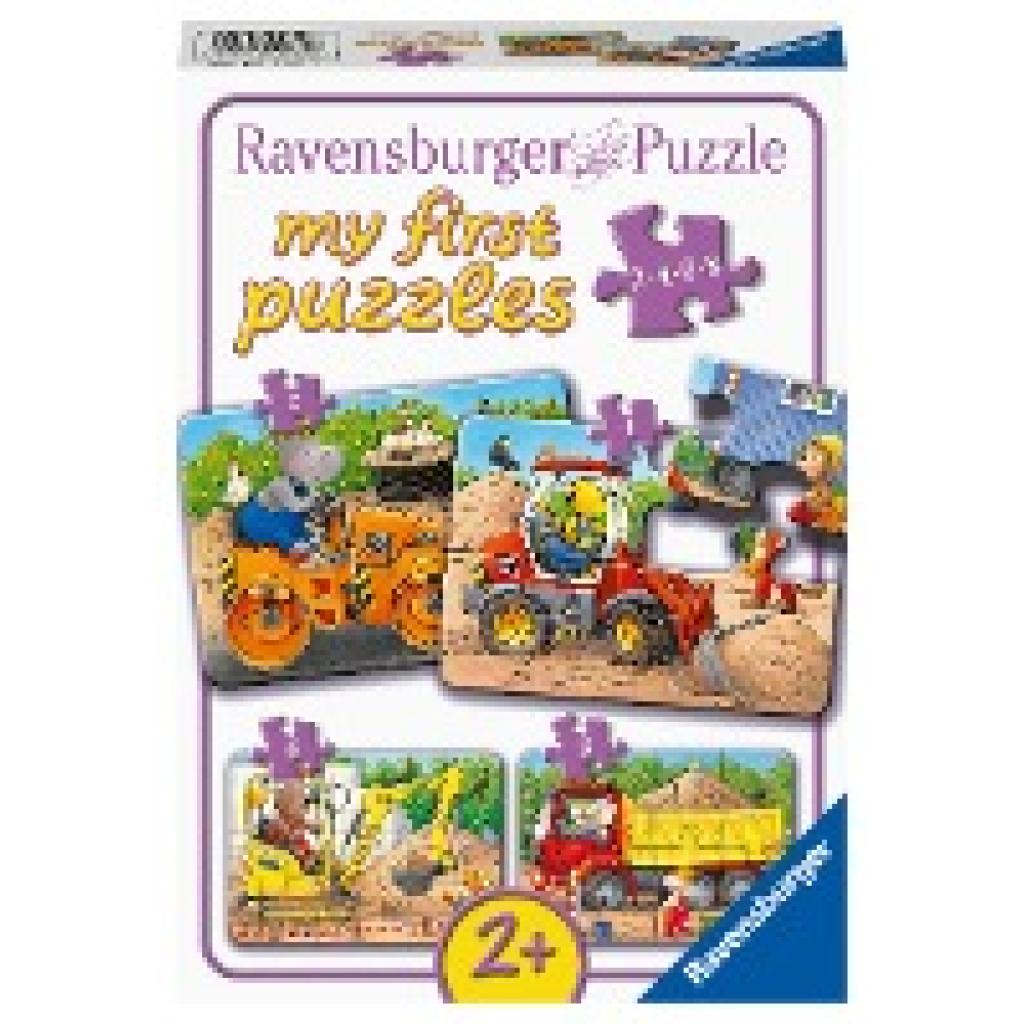 Ravensburger Kinderpuzzle - 05717 Tiere auf der Baustelle - 2,4,6,8 Teile my first puzzle für Kinder ab 2 Jahren