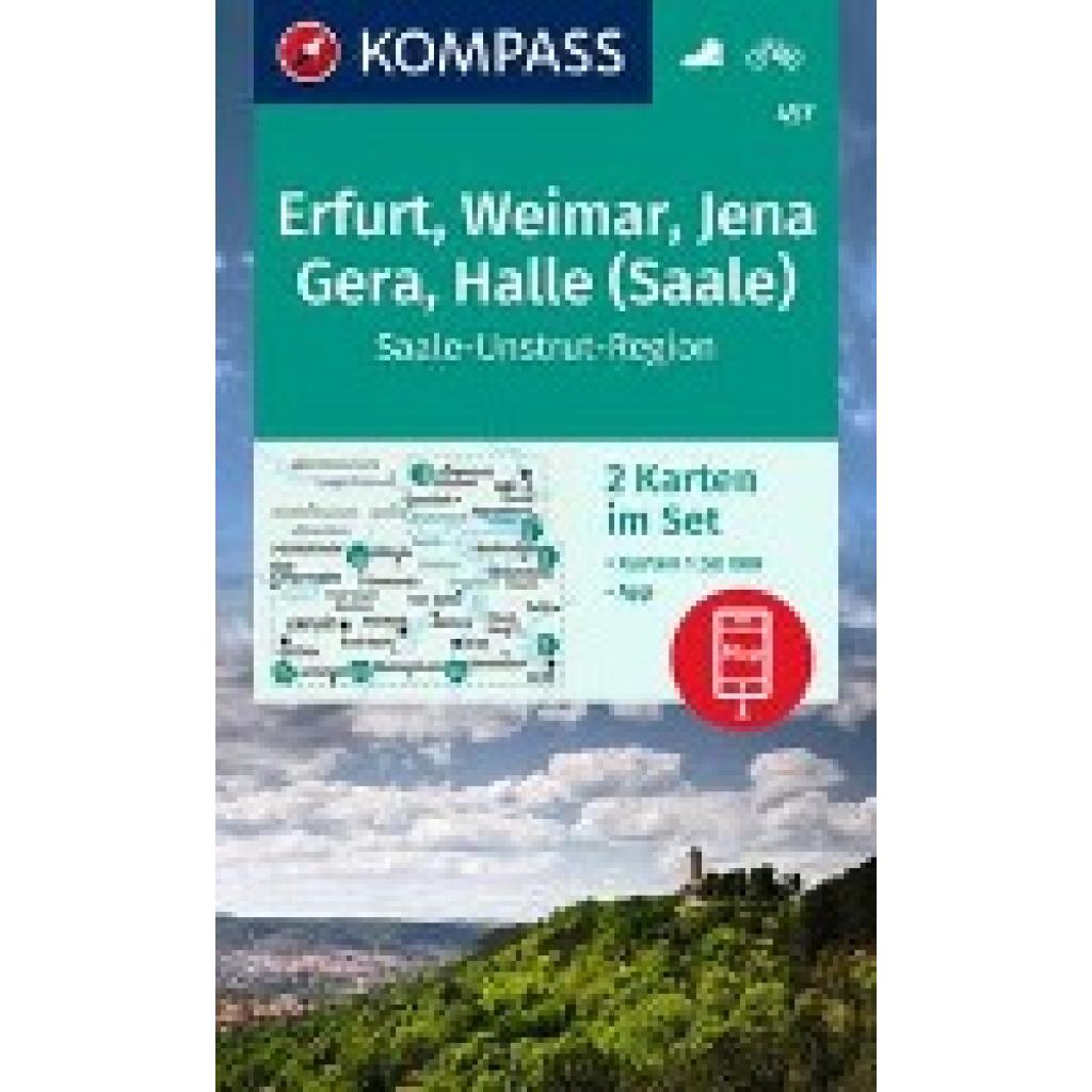 9783991216872 - KOMPASS Wanderkarten-Set 457 Erfurt Weimar Jena Gera Halle (Saale) (2 Karten) 150000 Karte (im Sinne von Landkarte) 9783991216872 - KOMPASS Wanderkarten-Set 457 Erfurt Weimar Jena Gera Halle (Saale) (2 Karten) 150000 Karte (im Sinne von Landkarte)