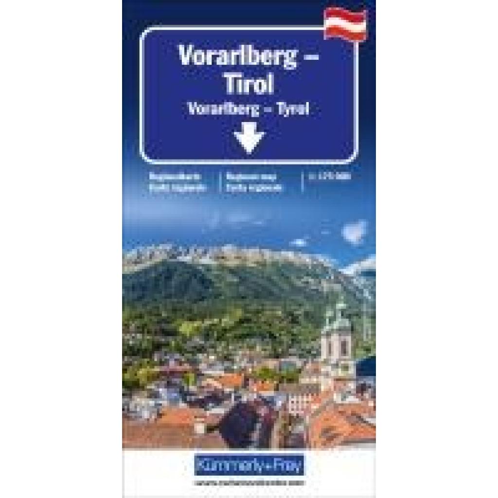 Vorarlberg - Tirol - Südtirol Regionalkarte Österreich 1: 175 000