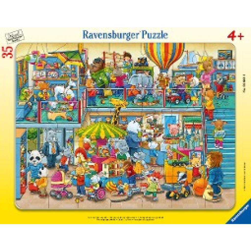 Ravensburger Kinderpuzzle - 05664 Tierischer Spielzeugladen - 30-48 Teile Rahmenpuzzle für Kinder ab 4 Jahren