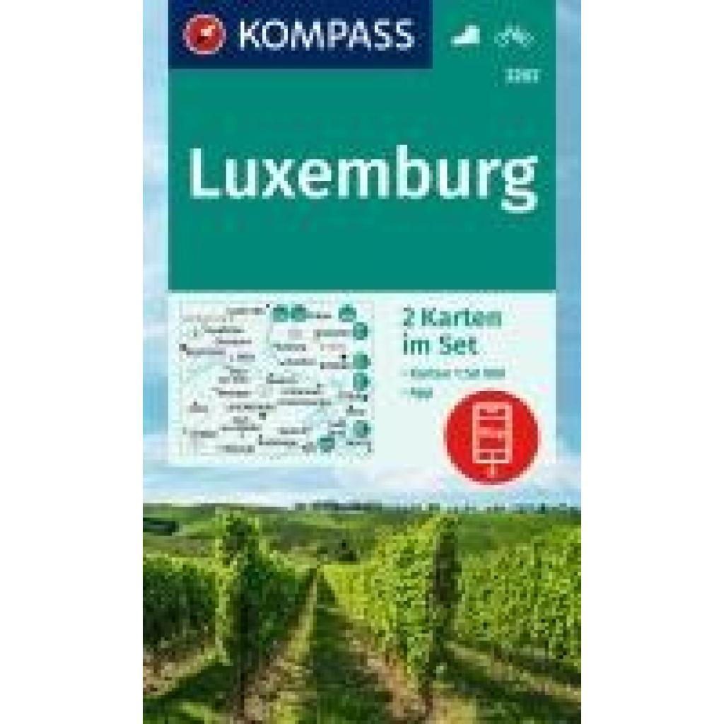 KOMPASS Wanderkarten-Set 2202 Luxemburg (2 Karten) 1:50.000