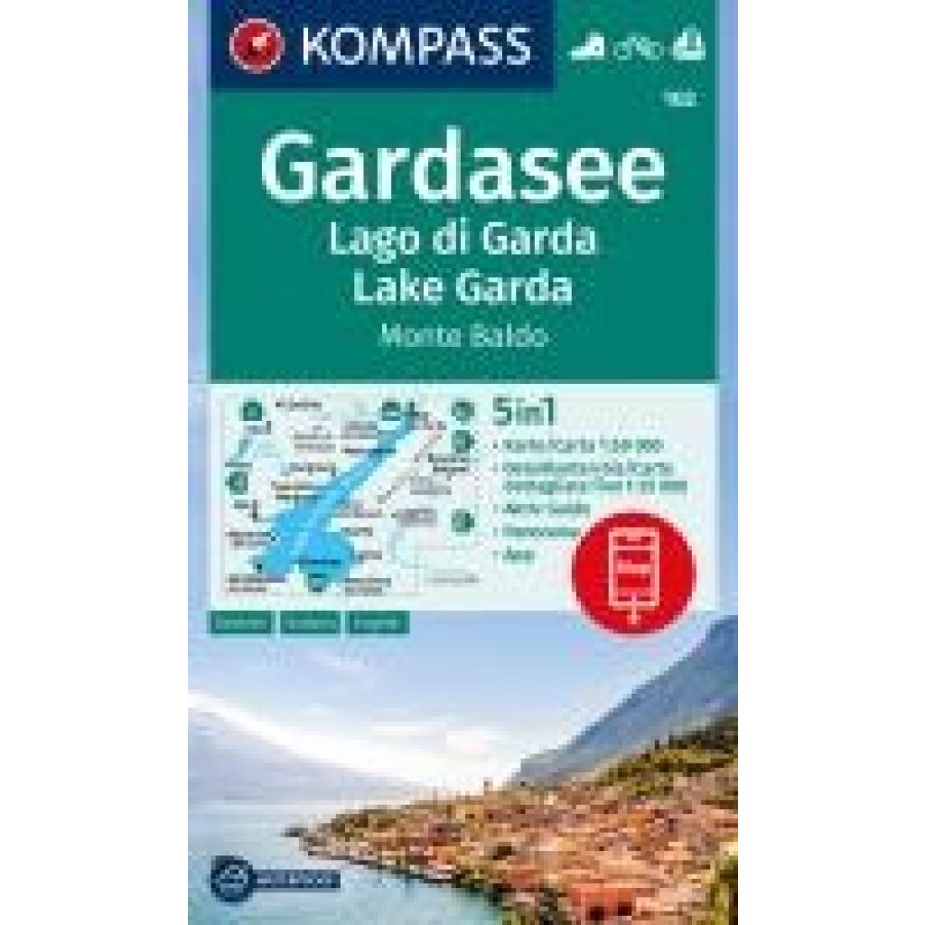 KOMPASS Wanderkarte 102 Gardasee, Lago di Garda, Lake Garda, Monte Baldo 1:50.000