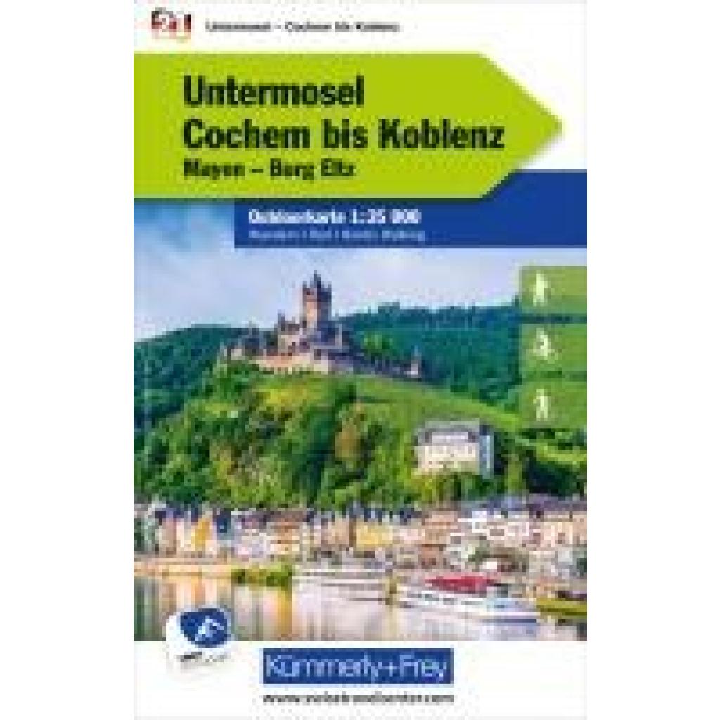 Untermosel Cochem bis Koblenz Mayen, Burg Eltz, Nr. 21 Outdoorkarte Deutschland 1:35 000