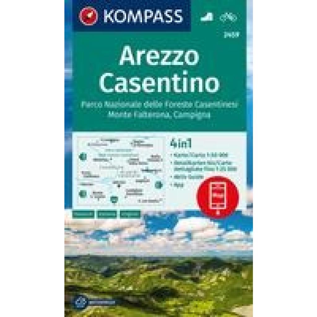 9783991540274 - KOMPASS Wanderkarte 2459 Arezzo Casentino Parco Nazionale delle Foreste Casentinesi Monte Falterona Campigna 150000 Karte (im Sinne von Landkarte)