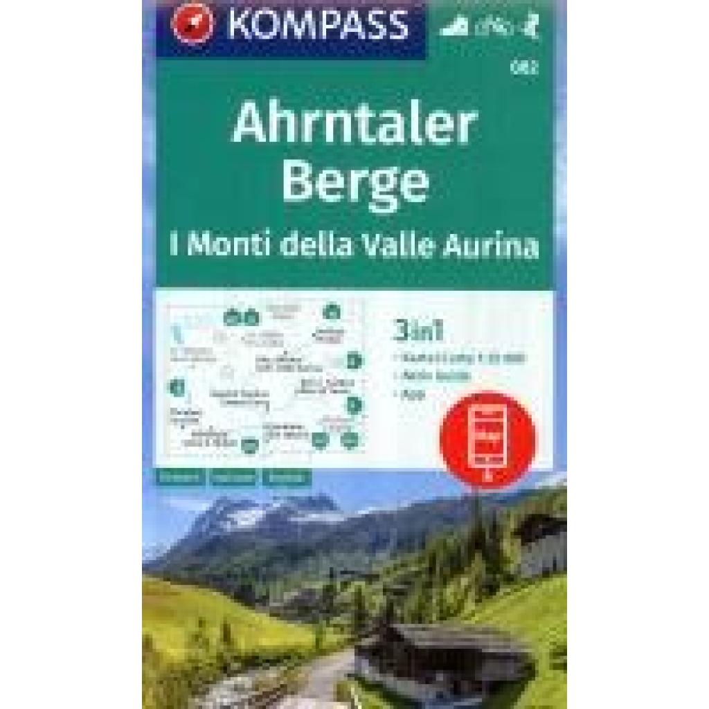 KOMPASS Wanderkarte 082 Ahrntaler Berge / I Monti della Valle Aurina 1:25.000