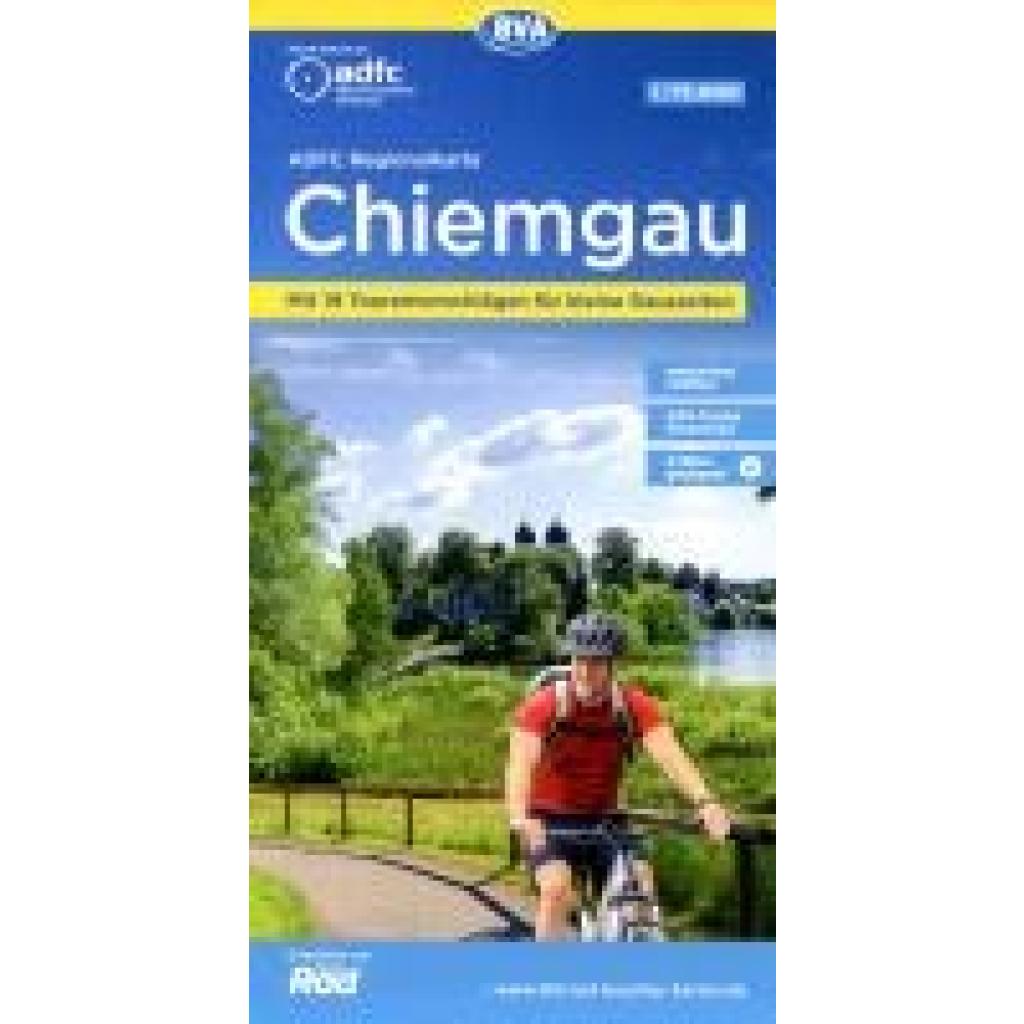 9783969902387 - ADFC-Regionalkarte Chiemgau 175000 mit Tagestourenvorschlägen reiß- und wetterfest E-Bike-geeignet GPS-Tracks Download
