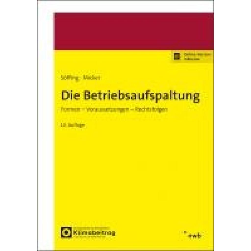 9783482499708 - Die Betriebsaufspaltung 9783482499708 - Die Betriebsaufspaltung