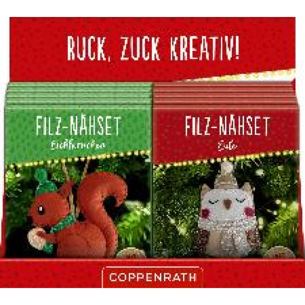 Filz-Nähsets Weihnachts-Anhänger Eule / Eichhörnchen