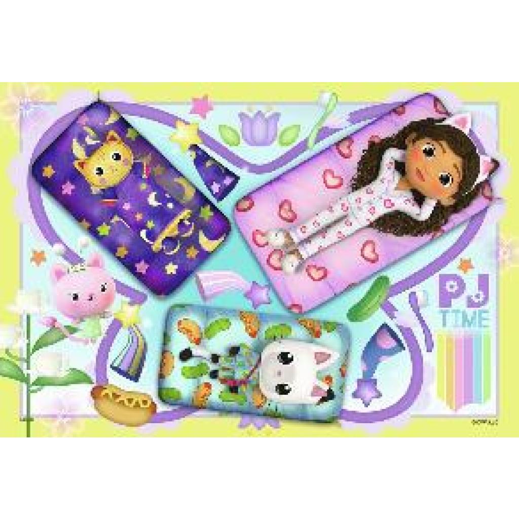 Ravensburger Kinderpuzzle 05709 - Pyjamaparty - 2x12 Teile Gabby's Dollhouse Puzzle für Kinder ab 3 Jahren