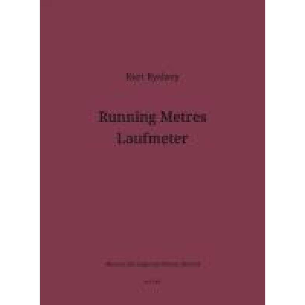 9783854156741 - Ryslavy Kurt Running Metres - Laufmeter