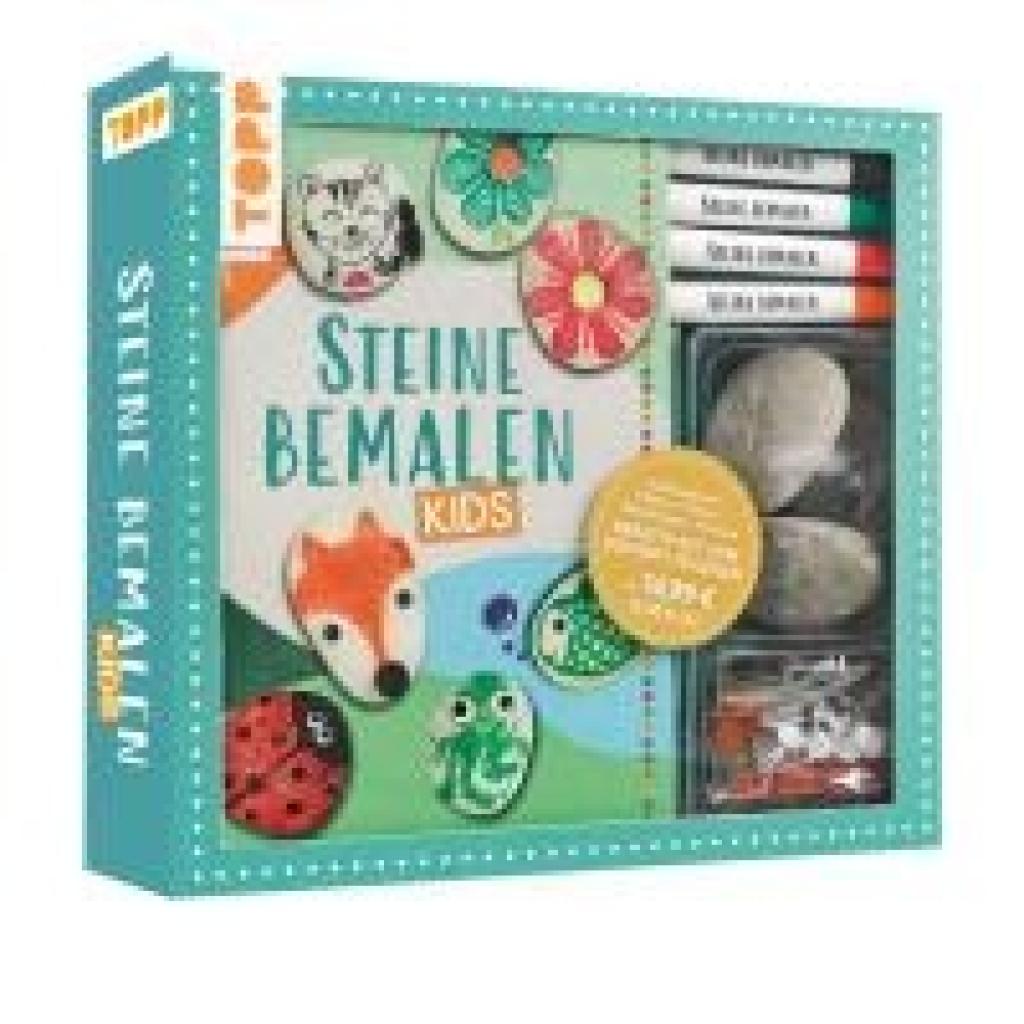9783735891914 - Blum Ludmila Kreativ-Set Steine bemalen Kids mit Wackelaugen Pompons Anleitungsbuch & Material