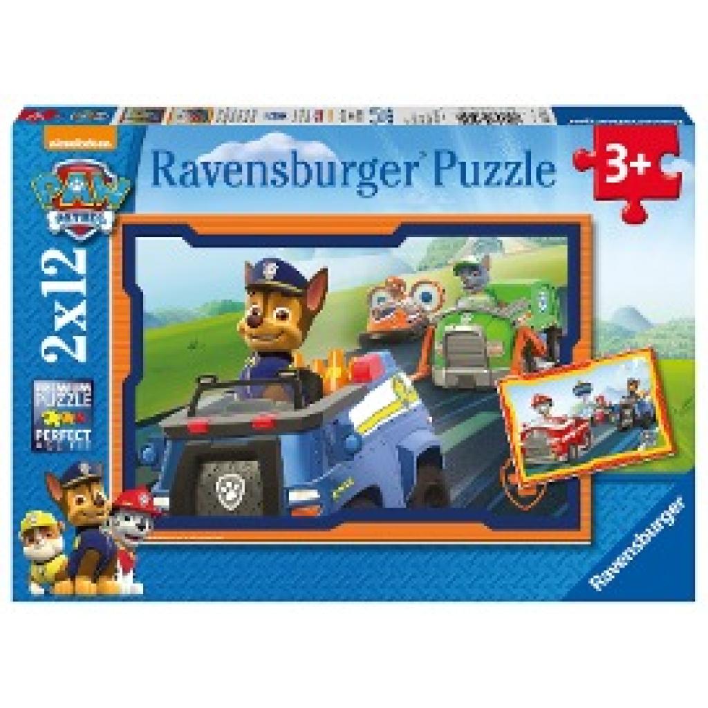 Paw Patrol im Einsatz. Puzzle 2 x 12 Teile