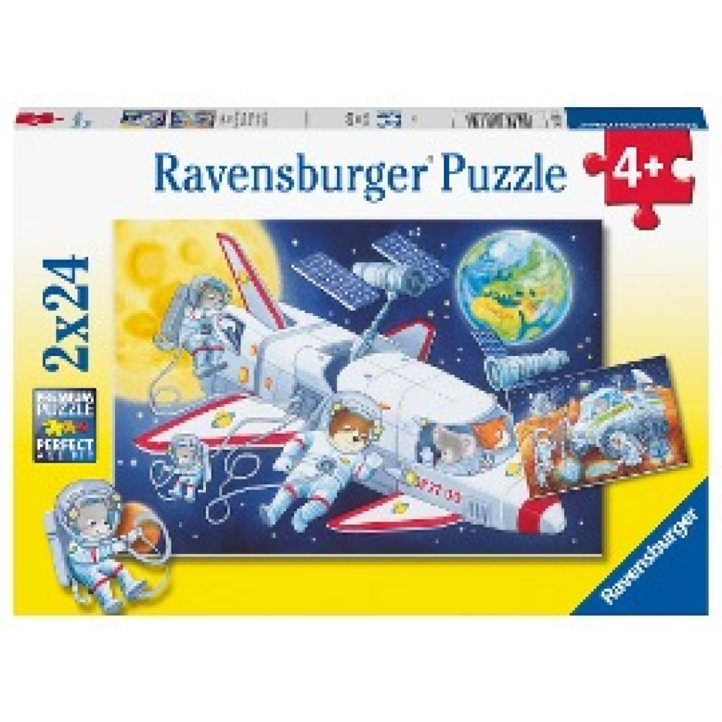 Ravensburger Kinderpuzzle - 05665 Reise durch den Weltraum - 2x24 Teile Puzzle für Kinder ab 4 Jahren