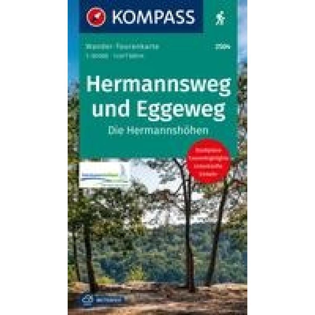 KOMPASS Wander-Tourenkarte Hermannsweg und Eggeweg, Die Hermannshöhen 1:50.000