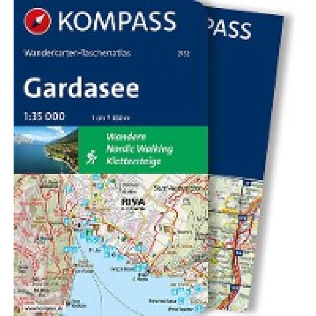 KOMPASS Wanderkarten-Taschenatlas Gardasee 1:35.000