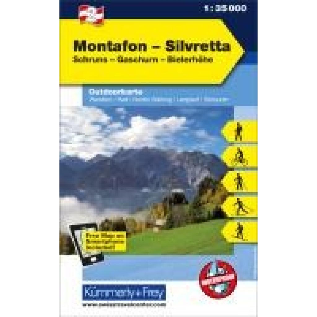 KuF Österreich Outdoorkarte 02 Montafon - Silvretta 1 : 35 000