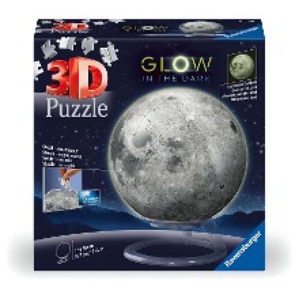 4005556115860 - Ravensburger 3D Puzzle 11586 - Puzzle-Ball Der Mond - leuchtet im Dunkeln - dekorativer Glow-in-the-Dark Puzzleball aus 3D Puzzleteilen - ideales Geschenk für Erwachsene und Kinder ab 6 Jahren 4005556115860 - Ravensburger 3D Puzzle 11586 - Puzzle-Ball Der Mond - leuchtet im Dunkeln - dekorativer Glow-in-the-Dark Puzzleball aus 3D Puzzleteilen - ideales Geschenk für Erwachsene und Kinder ab 6 Jahren