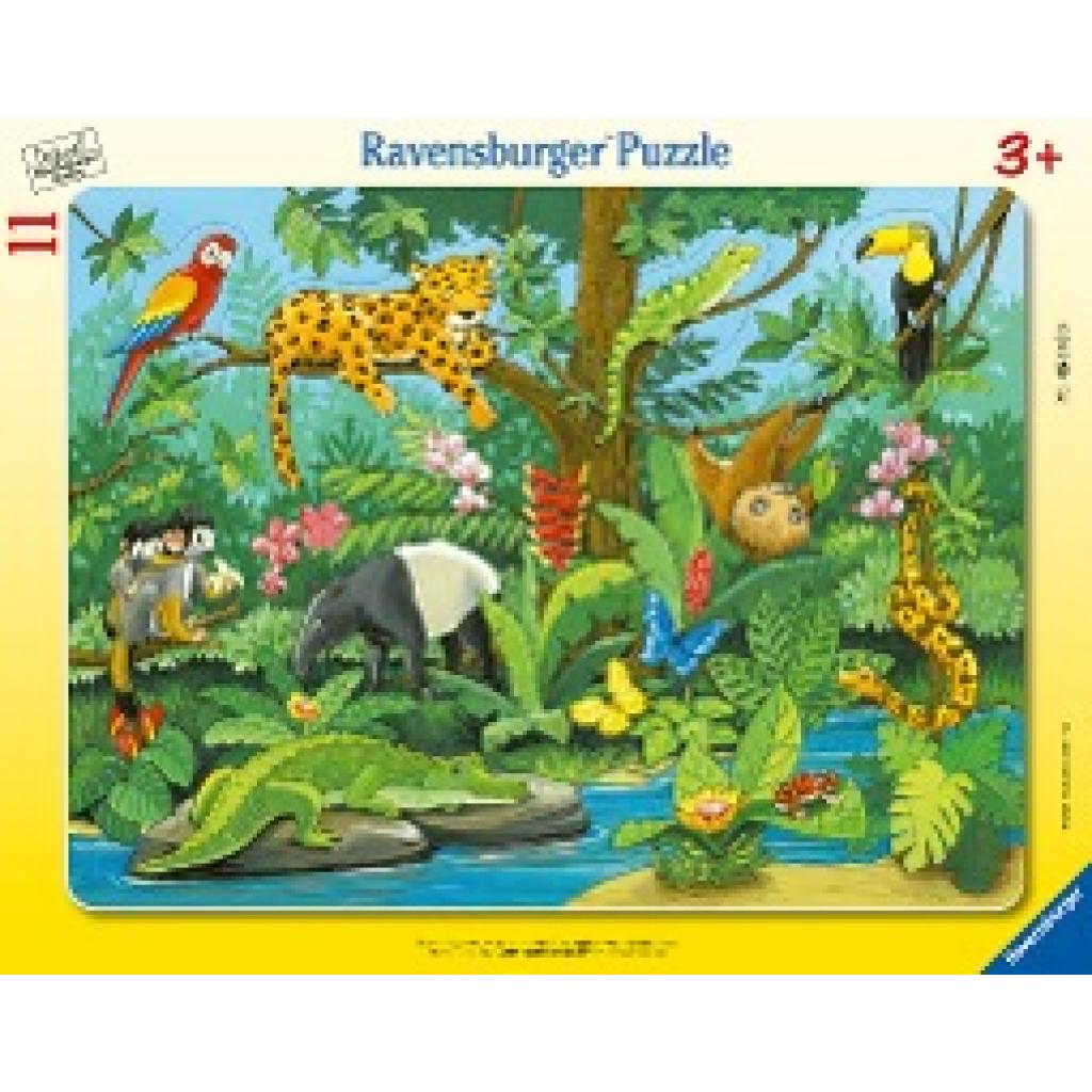 Ravensburger Tiere im Regenwald 11 Teile Rahmenpuzzle