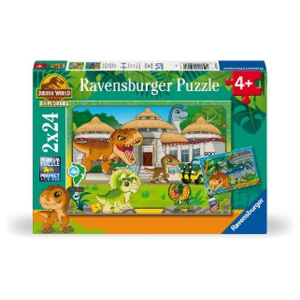 Ravensburger Kinderpuzzle 12001057 - Jurassic World Explorers - 2x24 Teile Jurassic World Explorers Puzzle für Kinder ab