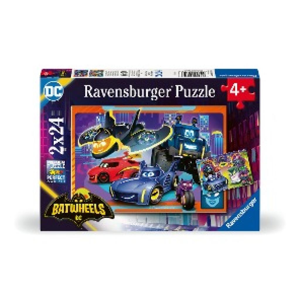 Ravensburger Kinderpuzzle 12001054 - Seid ihr bereit? - 2x24 Teile Batwheels Puzzle für Kinder ab 4 Jahren