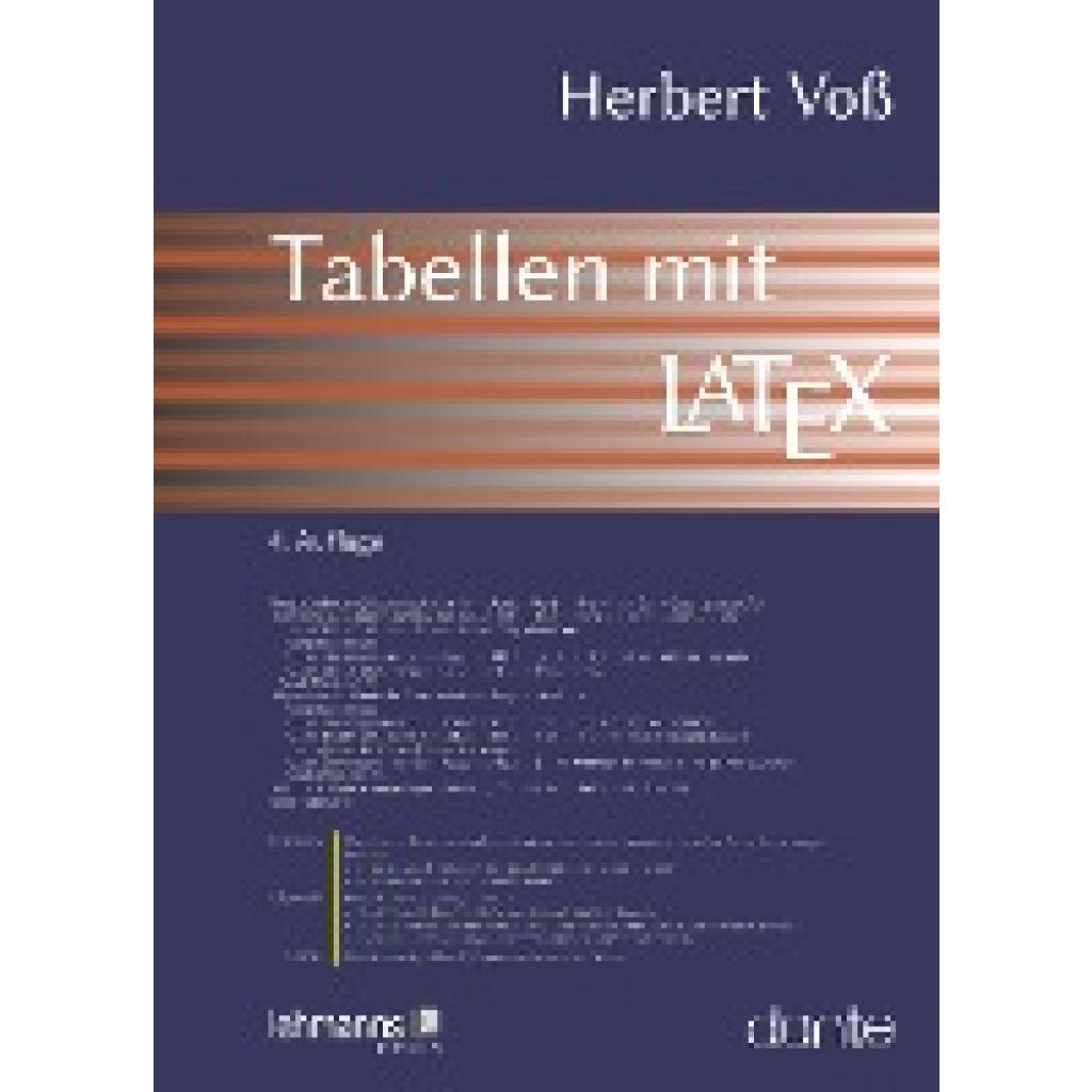 9783965433779 - Tabellen mit LaTeX - Herbert Voß Kartoniert (TB)