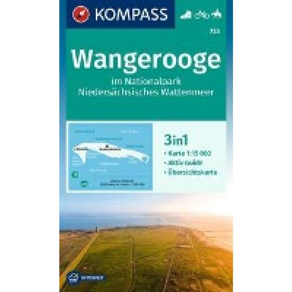 KOMPASS Wanderkarte 733 Wangerooge im Nationalpark Niedersächsisches Wattenmeer 1:15.000