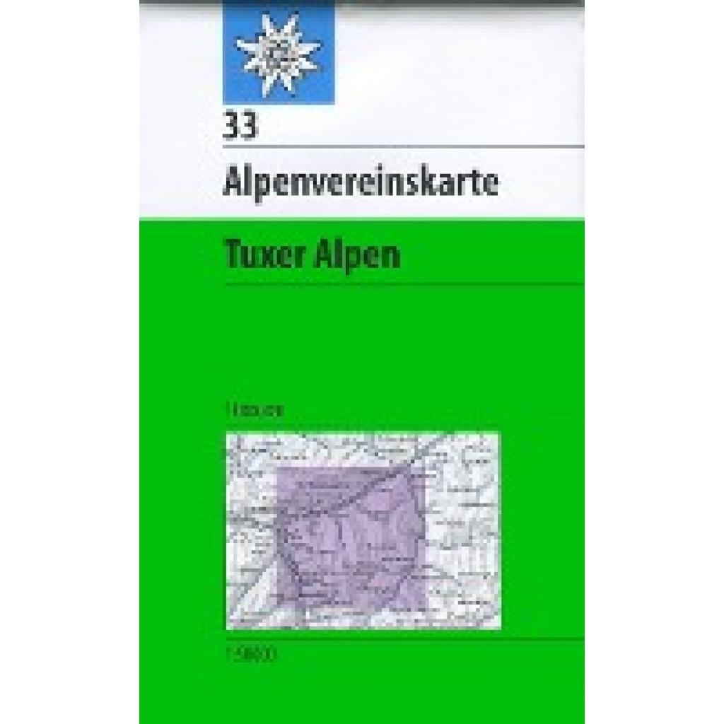 DAV Alpenvereinskarte 33 Tuxer Alpen 1 : 50 000 Skirouten