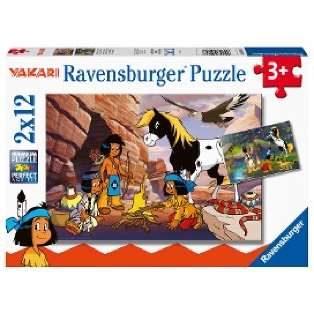 Ravensburger Kinderpuzzle - 05069 Unterwegs mit Yakari - Puzzle für Kinder ab 3 Jahren, mit 2x12 Teilen