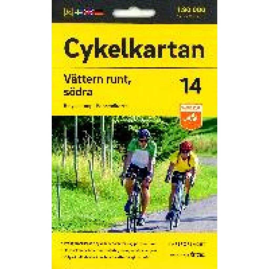 Cykelkartan Blad 14 Vättern runt, södra delen 1:90000