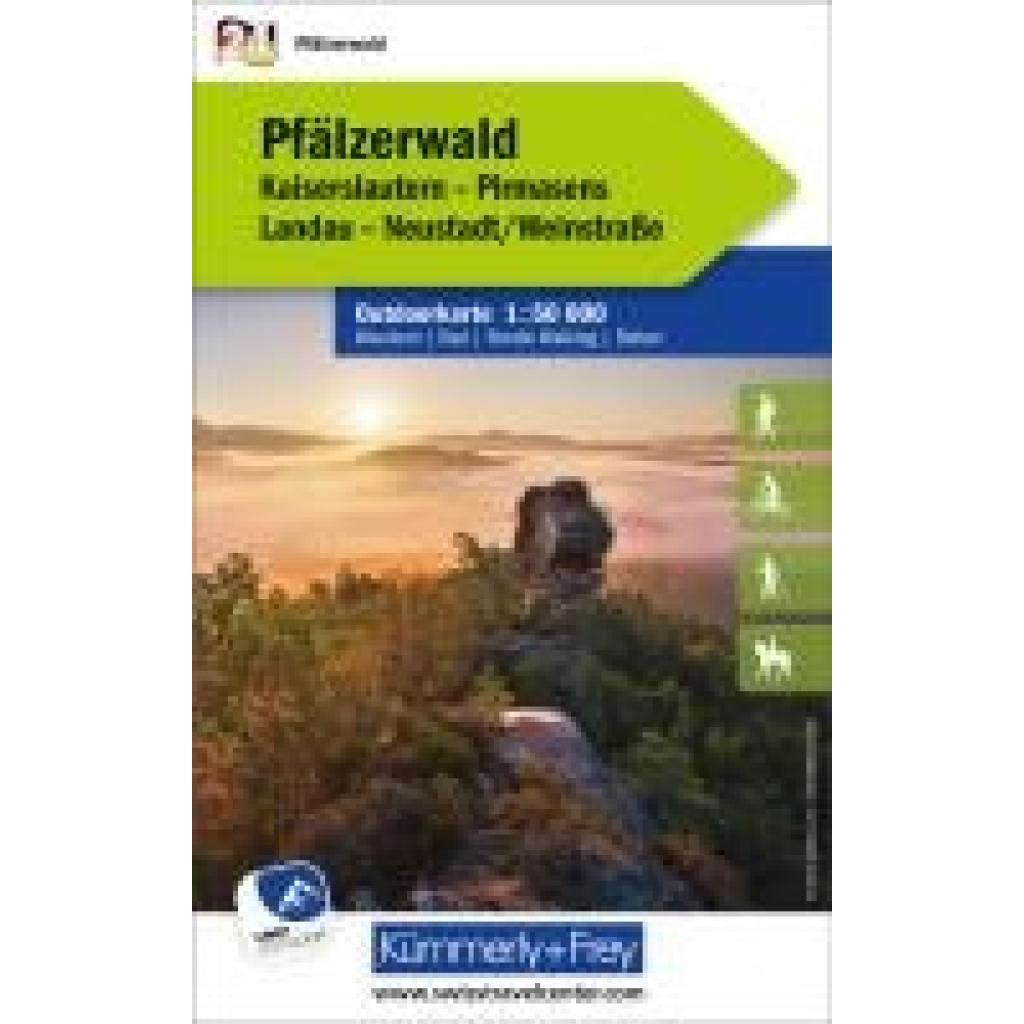 Kümmerly+Frey Outdoorkarte Deutschland 24 Pfälzerwald 1:50.000