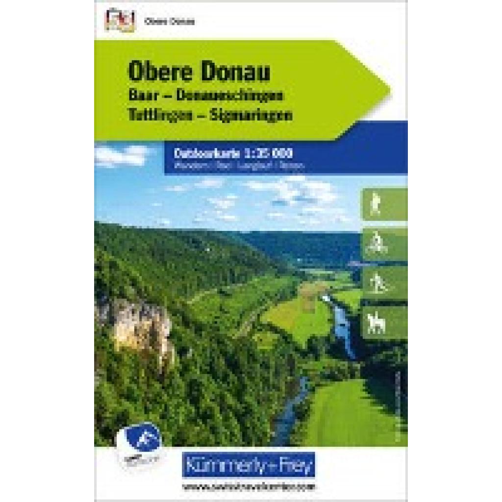 Kümmerly+Frey Outdoorkarte Deutschland 53 Obere Donau 1:35.000