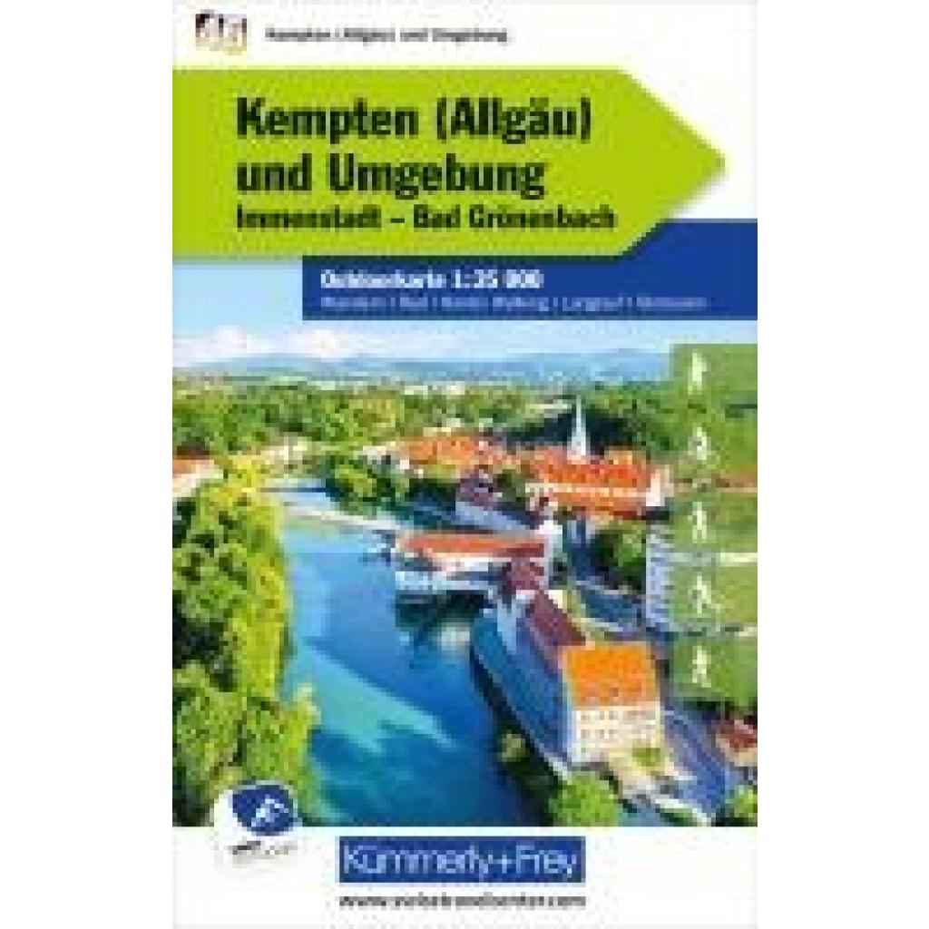 Kümmerly+Frey Outdoorkarte Deutschland 46 Kempten (Allgäu) und Umgebung 1:35.000