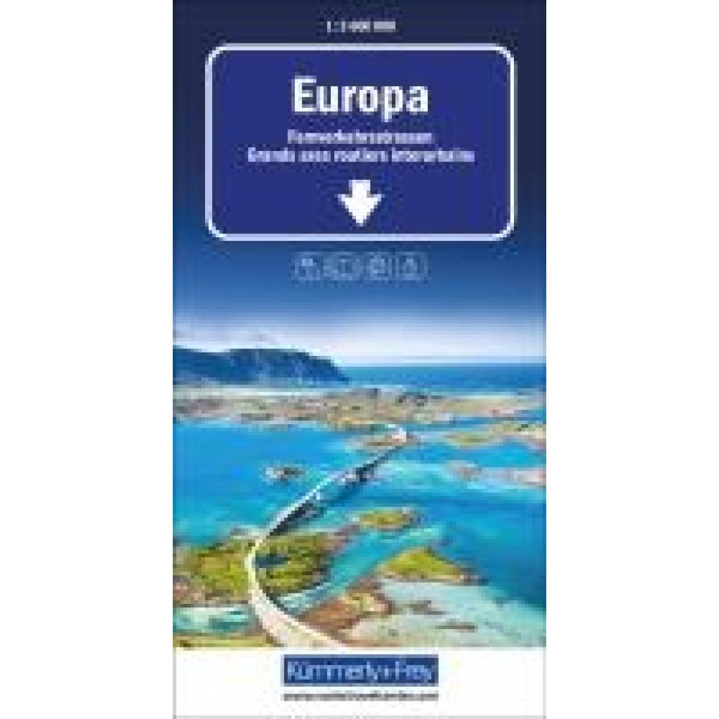 Kümmerly+Frey Strassenkarte Europa Fernverkehrsstrassen 1:3,6 Mio.