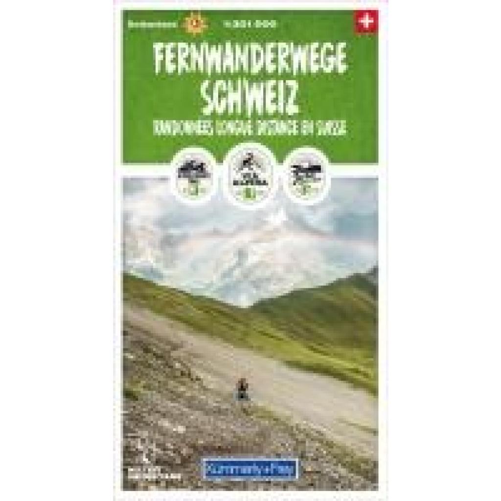 Kümmerly+Frey Wanderkarte Fernwanderwege Schweiz 1:301.000