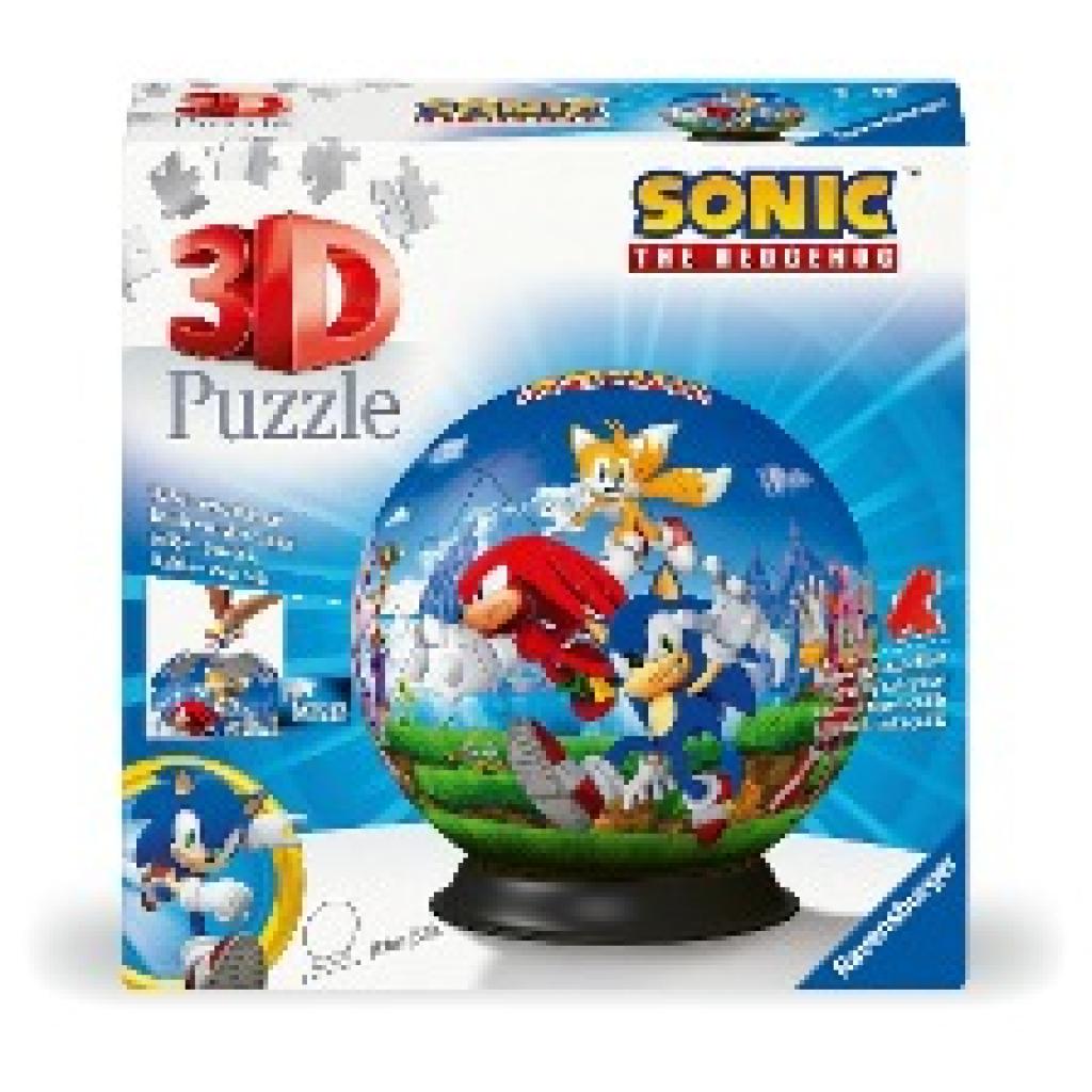 Ravensburger 3D Puzzle 11592 - Puzzle-Ball Sonic - Puzzle-Ball für Erwachsene und Kinder ab 6 Jahren