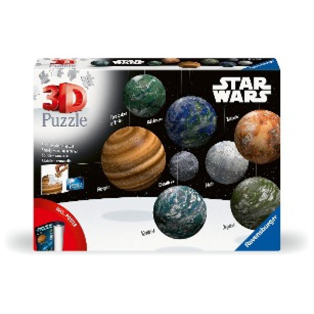 Ravensburger 3D Puzzle 11577 - Puzzle-Ball Planeten der Star Wars Galaxie - erste Trilogie - ideales Geschenk für große 