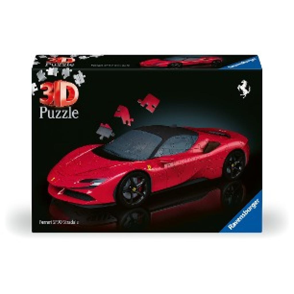 Ravensburger 3D Puzzle 11576 - Ferrari SF90 Stradale - Der ikonische Supersportwagen aus Maranello als 3D Puzzle Auto