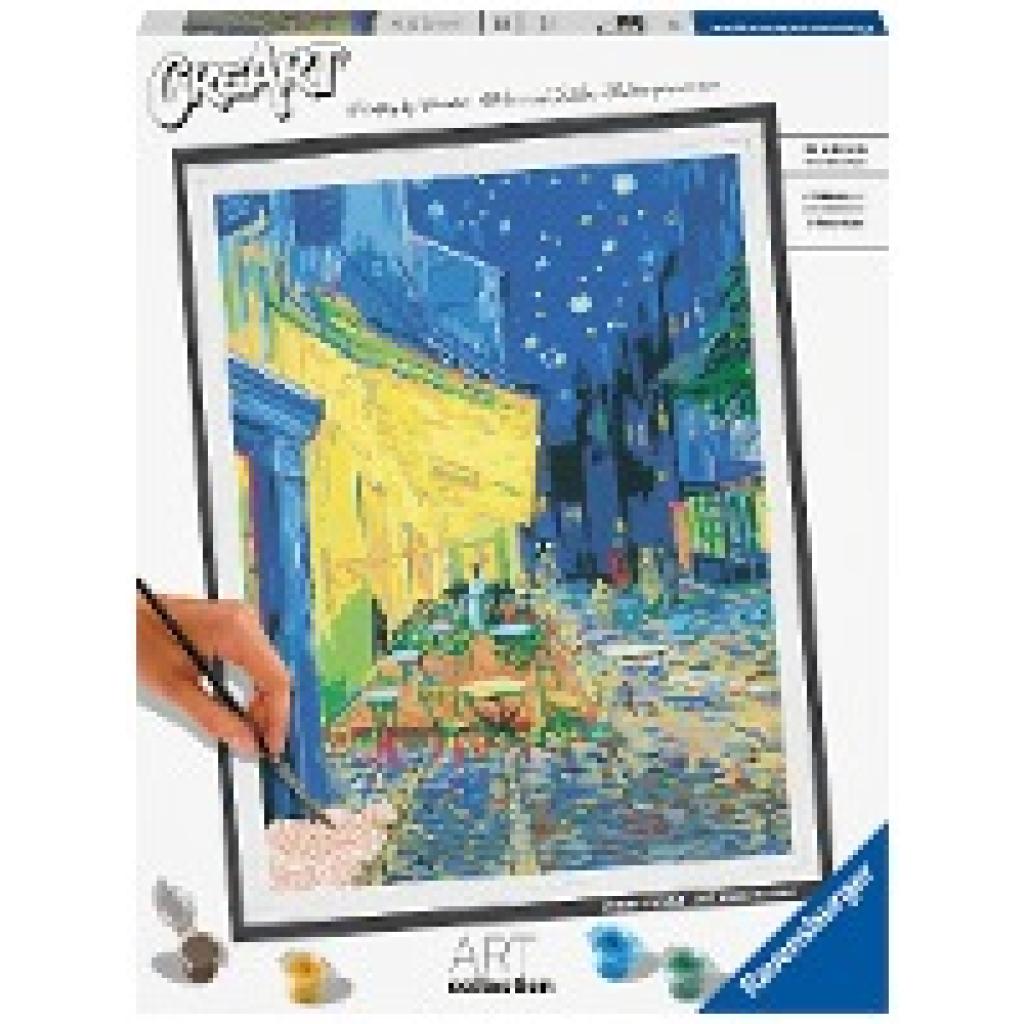 Ravensburger CreArt - Malen nach Zahlen 23519 - ART Collection: Café Terrace at Night (Van Gogh) - ab 14 Jahren