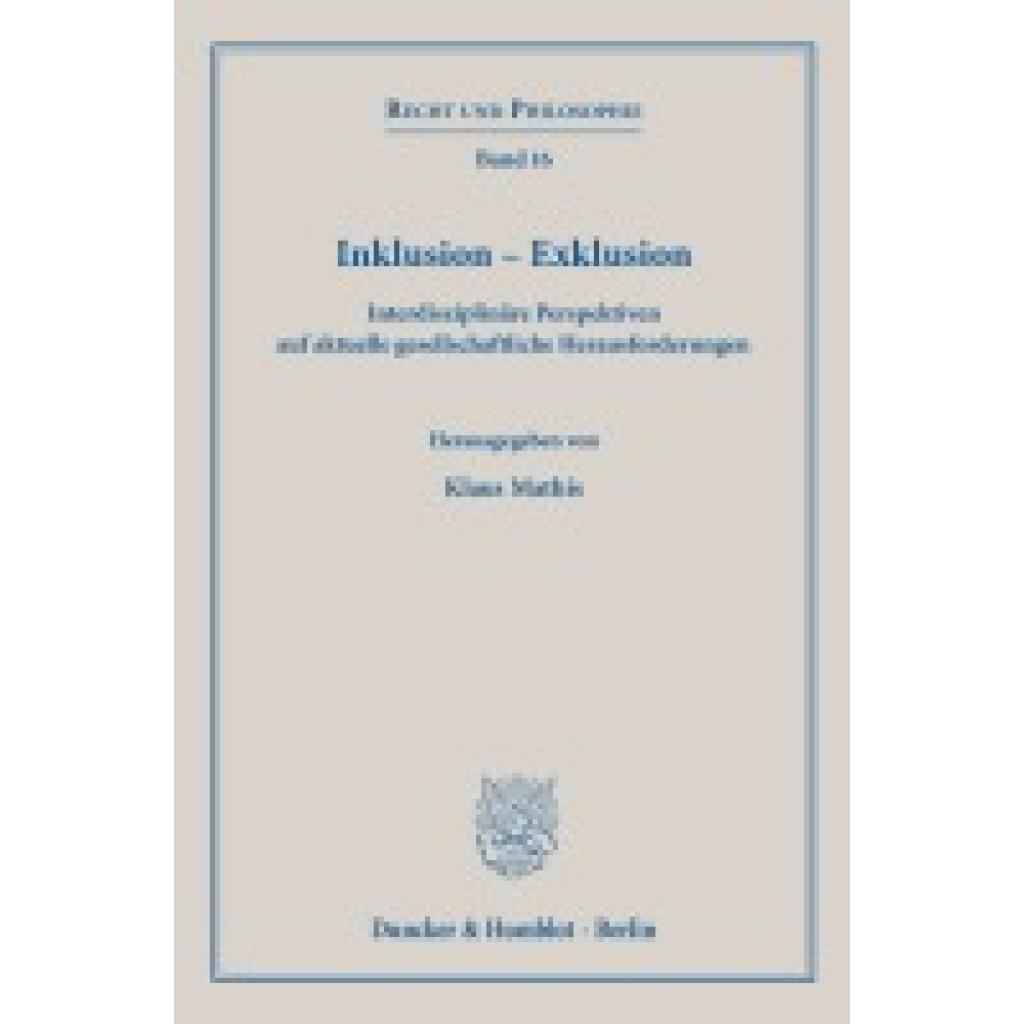 9783428191840 - Inklusion - Exklusion 9783428191840 - Inklusion - Exklusion